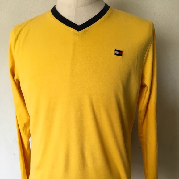 yellow tommy hilfiger shirt long sleeve